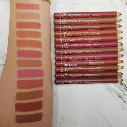 Flormar 12 pcs Matte Color Lip Pencil Set