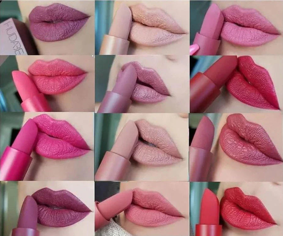 Huda Beauty Matte Lipstick Set - 12 Pcs